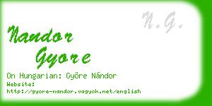 nandor gyore business card